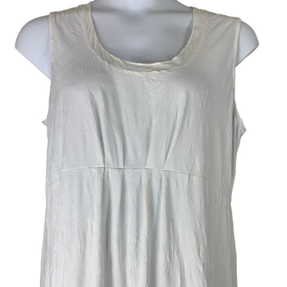 Merric Dress Size 16 White Tank Dress Stretch Scoop Neck Knee Length - Picture 3 of 6